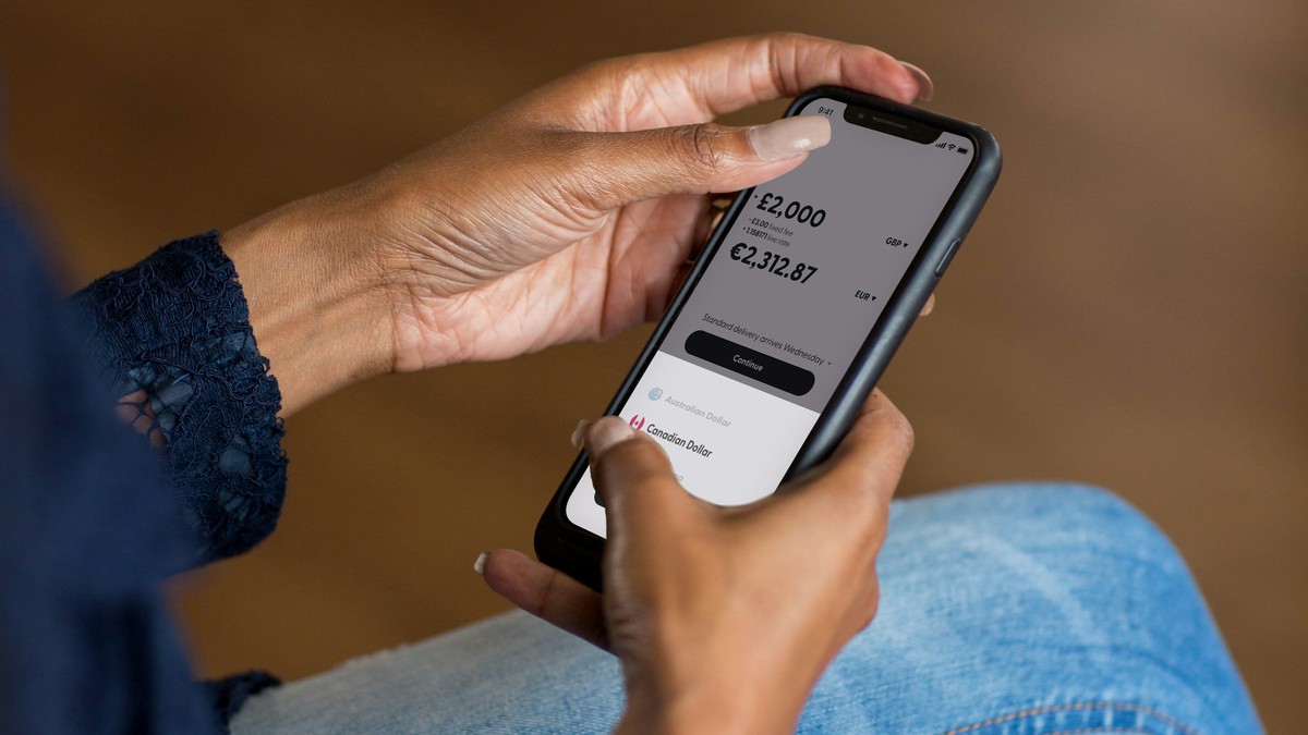 Customer checking a payment in a mobile banking app